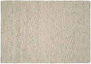 Handgewebter Teppich in neutralen Beige- und Grautönen, Draufsicht