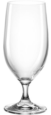 Bierglas 0,43L aus klarem Glas, frontal fotografiert