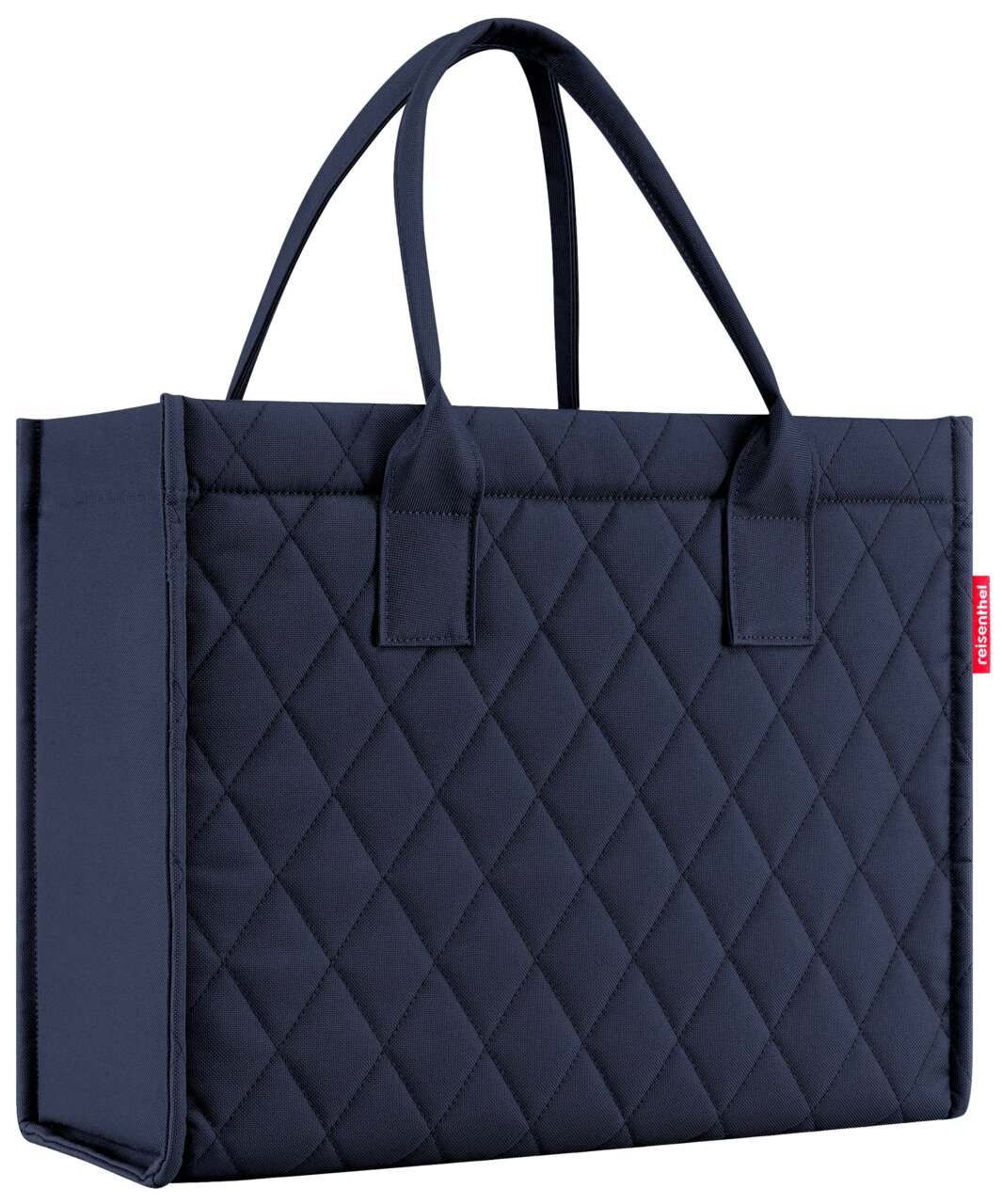 Täglicher Shopper in Rhombus-Muster, Farbe Mitternacht, seitliche Perspektive