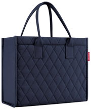Täglicher Shopper in Rhombus-Muster, Farbe Mitternacht, seitliche Perspektive