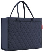 Täglicher Shopper in Rhombus-Muster, Farbe Mitternacht, seitliche Perspektive