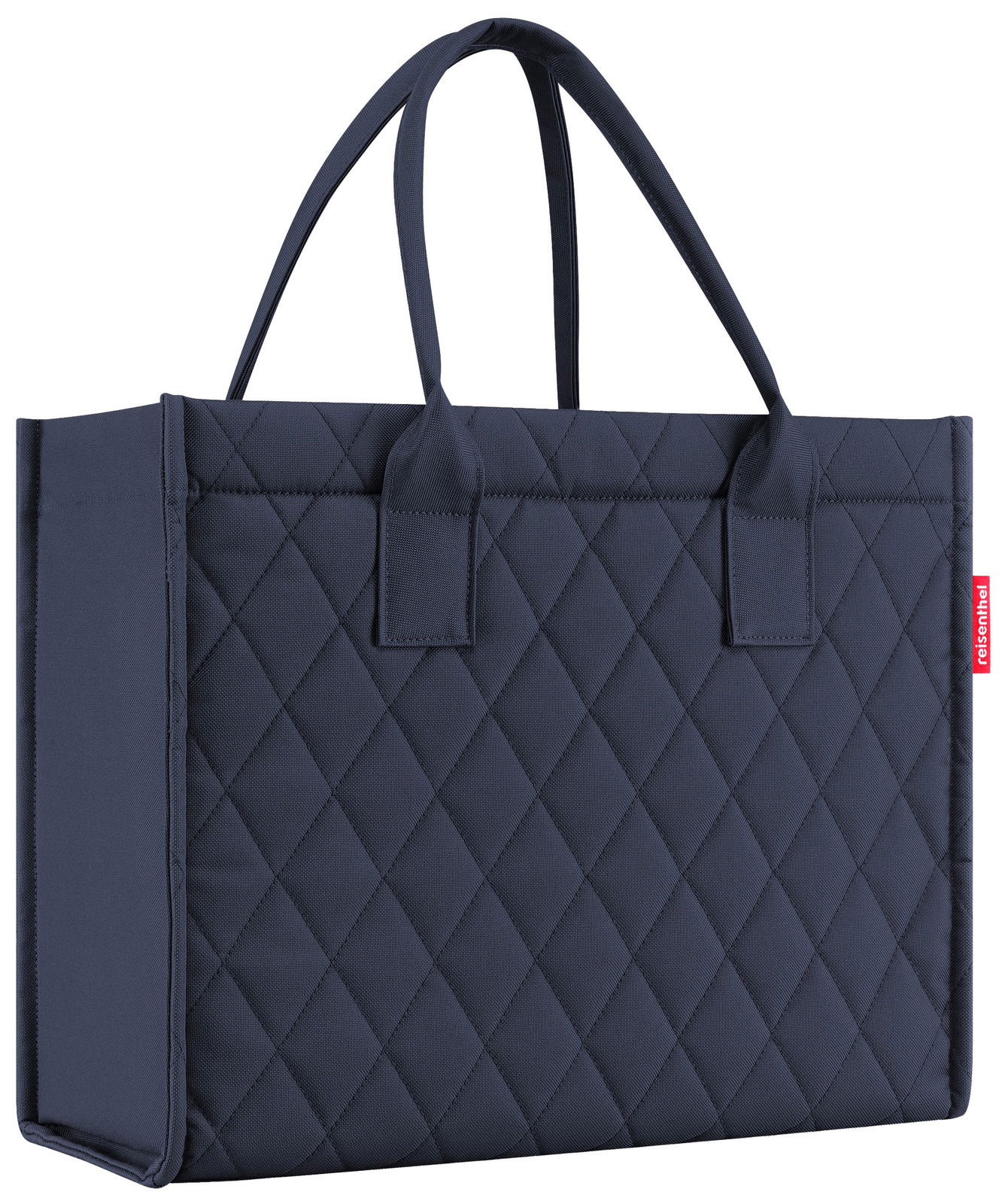 Täglicher Shopper in Rhombus-Muster, Farbe Mitternacht, seitliche Perspektive