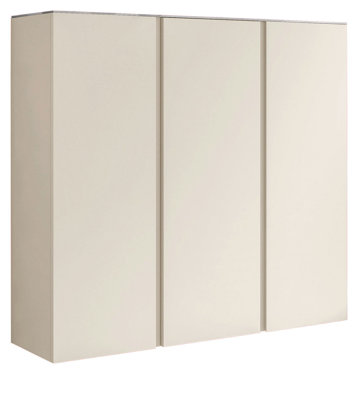 XL-Hängeschuhschrank 3T in seitlicher Perspektive mit drei Türen in schlichtem Design