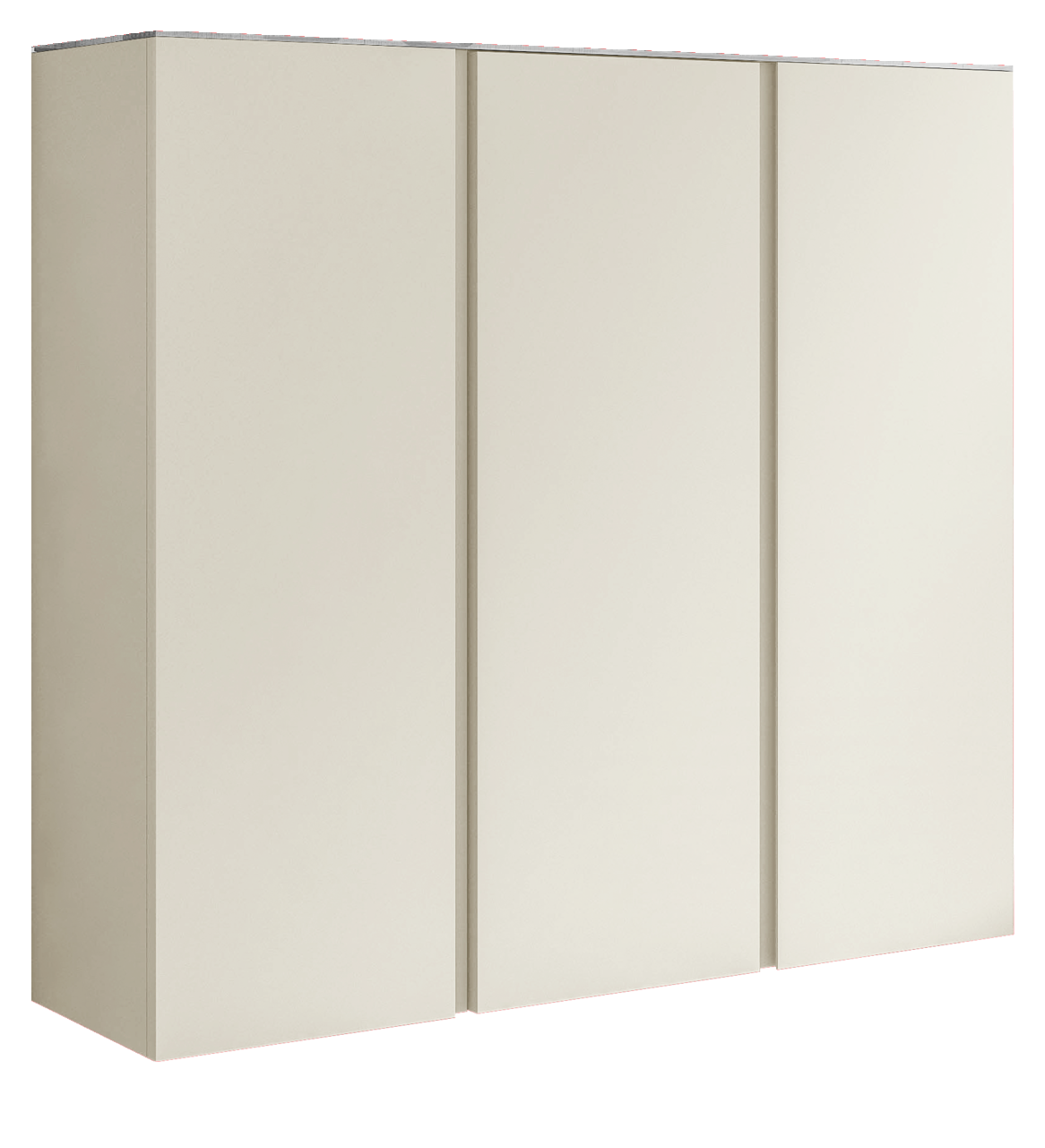 Moderano XL-hangkast voor schoenen LECCO XL-Hängeschuhschrank 3T in seitlicher Perspektive mit drei Türen in schlichtem Design