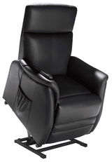 Schwarzer Fernsehsessel Cantus AMARILLO mit Fernbedienung in der rechten Armlehne, seitliche Perspektive