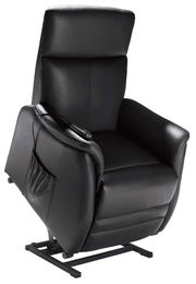 Schwarzer Fernsehsessel Cantus AMARILLO mit Fernbedienung in der rechten Armlehne, seitliche Perspektive