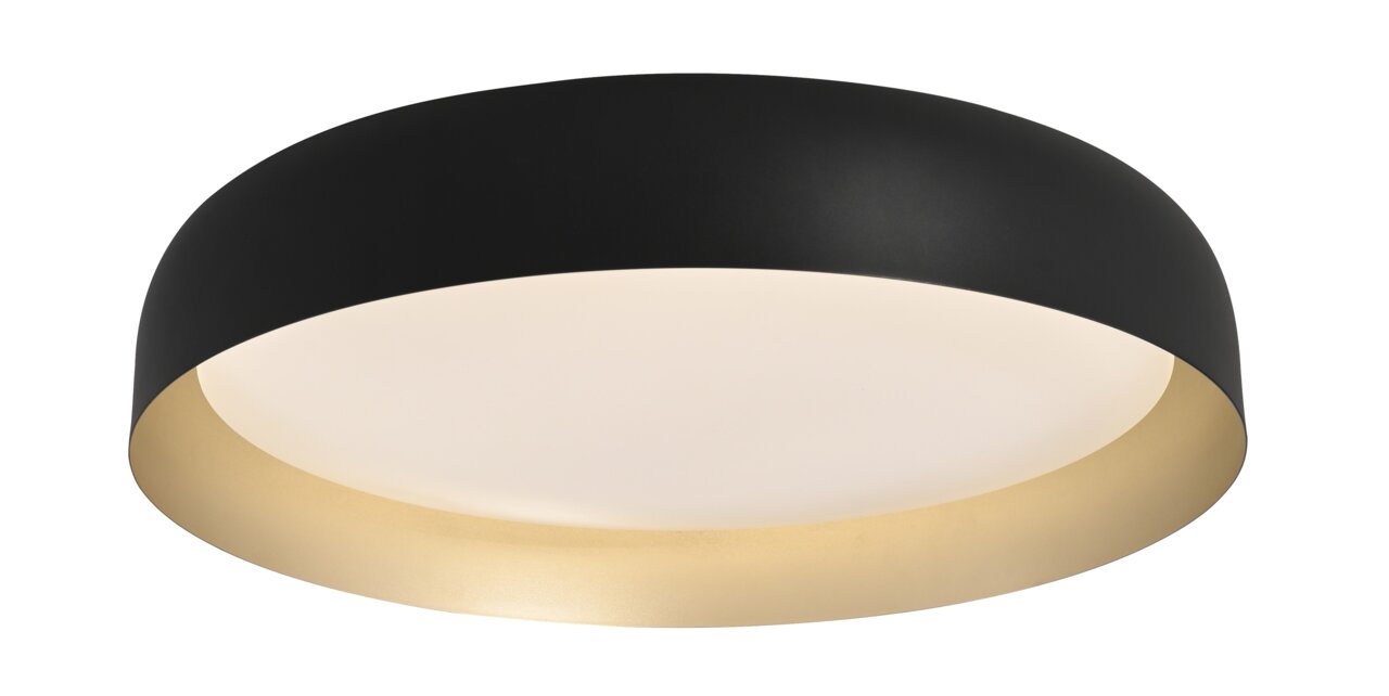 Just Light Deckenleuchte OSKO OSKO Moderne Deckenleuchte OSKO in Schwarz und Gold, seitliche Perspektive