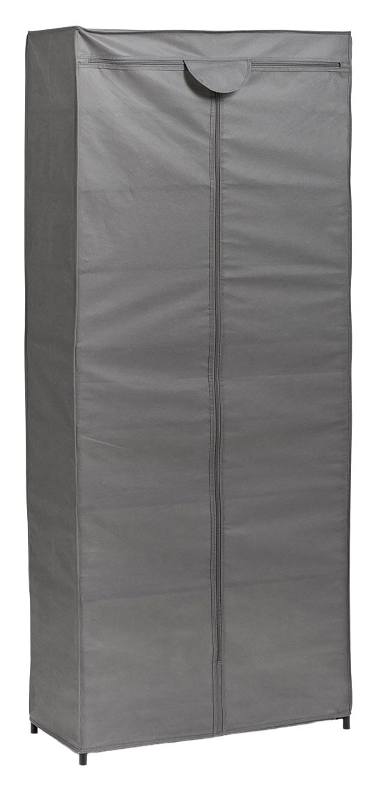 Grauer Textil-Schuhschrank mit 8 Fächern, frontal fotografiert