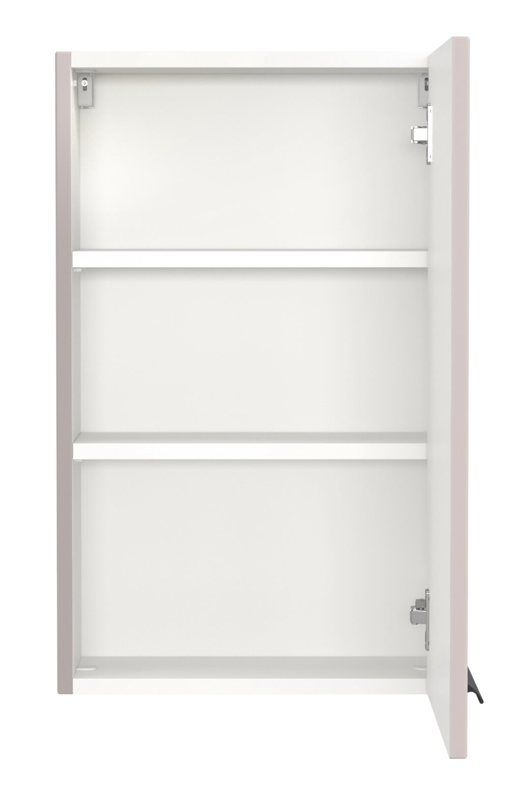 Open hangkast met twee legplanken, vooraanzicht