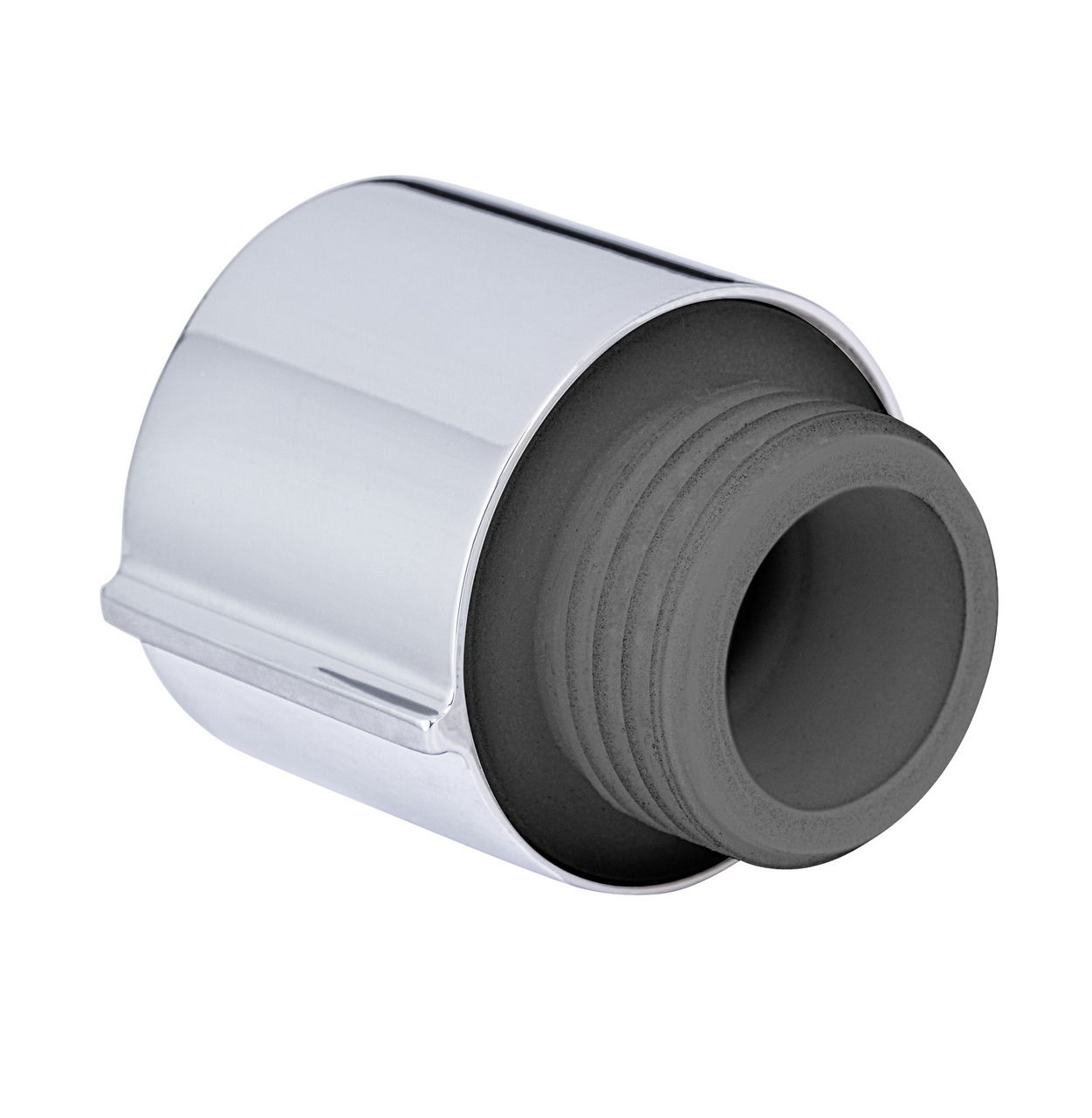 Wassersparregler in Chrom, seitliche Perspektive