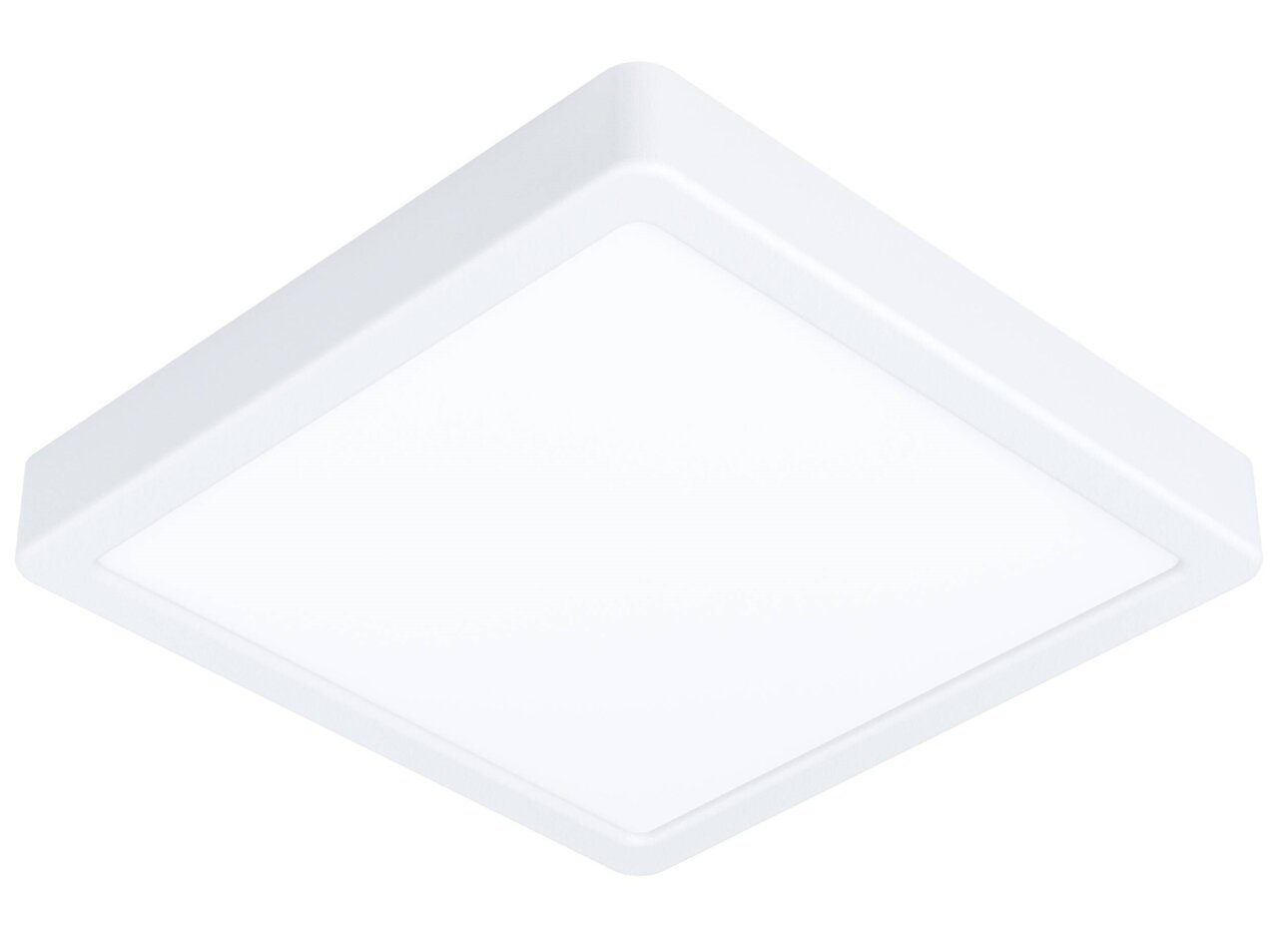 Quadratische LED Deckenleuchte Fueva 5 in Weiß, seitliche Perspektive