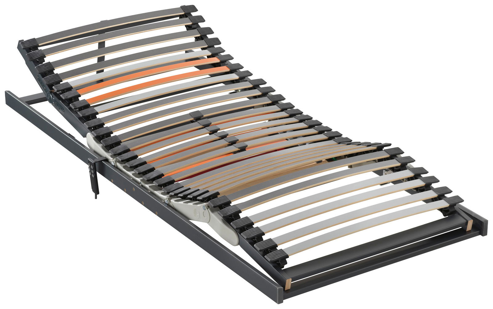 Federholzrahmen Top Master in seitlicher Perspektive mit verstellbaren Latten und stabiler Rahmenkonstruktion