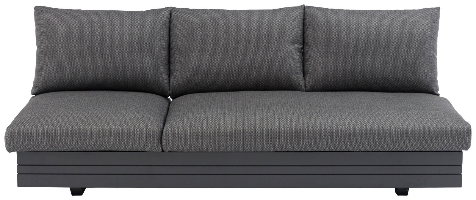 Graues 3-Sitzer Loungeelement aus der Frontperspektive