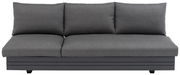 Graues 3-Sitzer Loungeelement aus der Frontperspektive