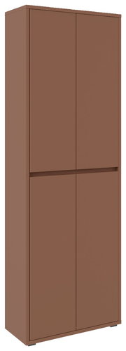 Brauner XXL-Schuh- und Mehrzweckschrank, frontal abgebildet mit vier Türen.