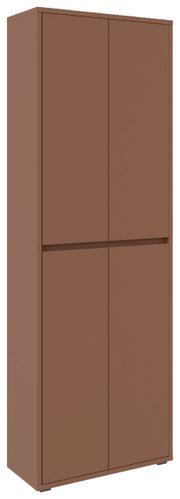 Brauner XXL-Schuh- und Mehrzweckschrank, frontal abgebildet mit vier Türen.