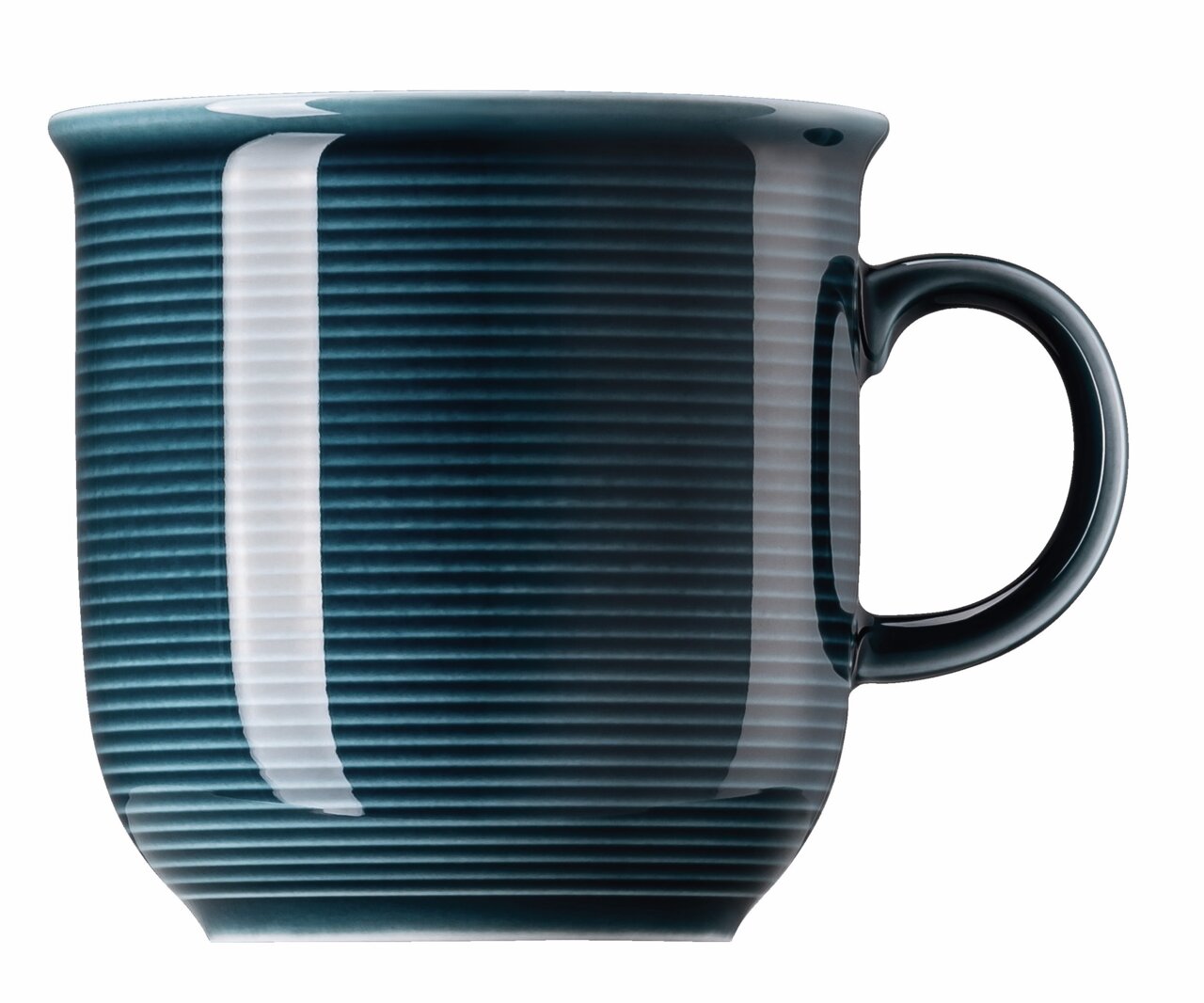 Thomas Kaffeebecher Trend Colour Großer Becher mit Henkel in Nachtblau, seitliche Perspektive