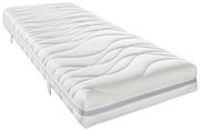 TTFK-Matratze H2 90 x 200 cm in seitlicher Perspektive mit wellenförmigem Muster und atmungsaktivem Bezug.