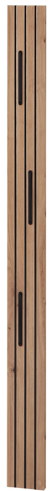 Voleo Garderobenpaneel-Leiste DIANA Garderobenpaneel-Leiste aus Holz mit schwarzen Akzenten, frontale Ansicht