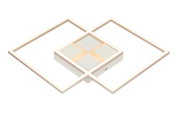 Moderne LED-Deckenleuchte in geometrischem Design, seitliche Perspektive
