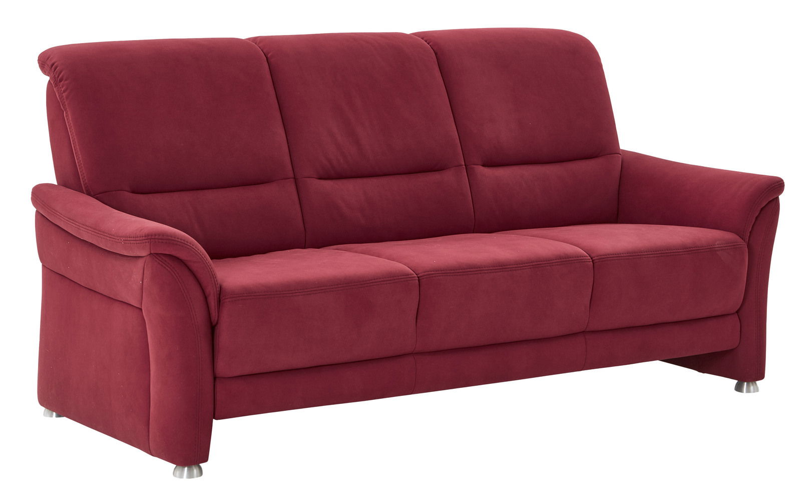 Beldomo Comfort Sofa 3er INGOLSTADT Rotes 3-Sitzer-Sofa Beldomo Comfort INGOLSTADT, seitliche Perspektive