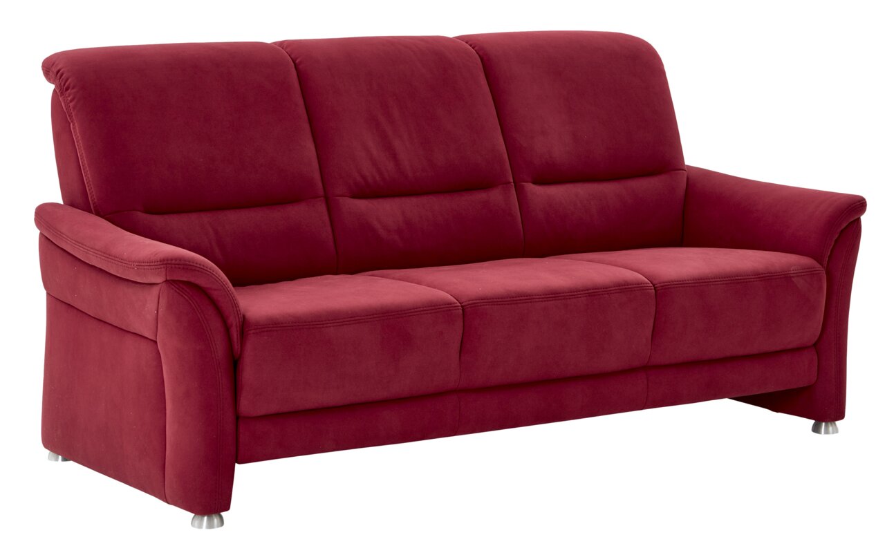 Rotes 3-Sitzer-Sofa Beldomo Comfort INGOLSTADT, seitliche Perspektive