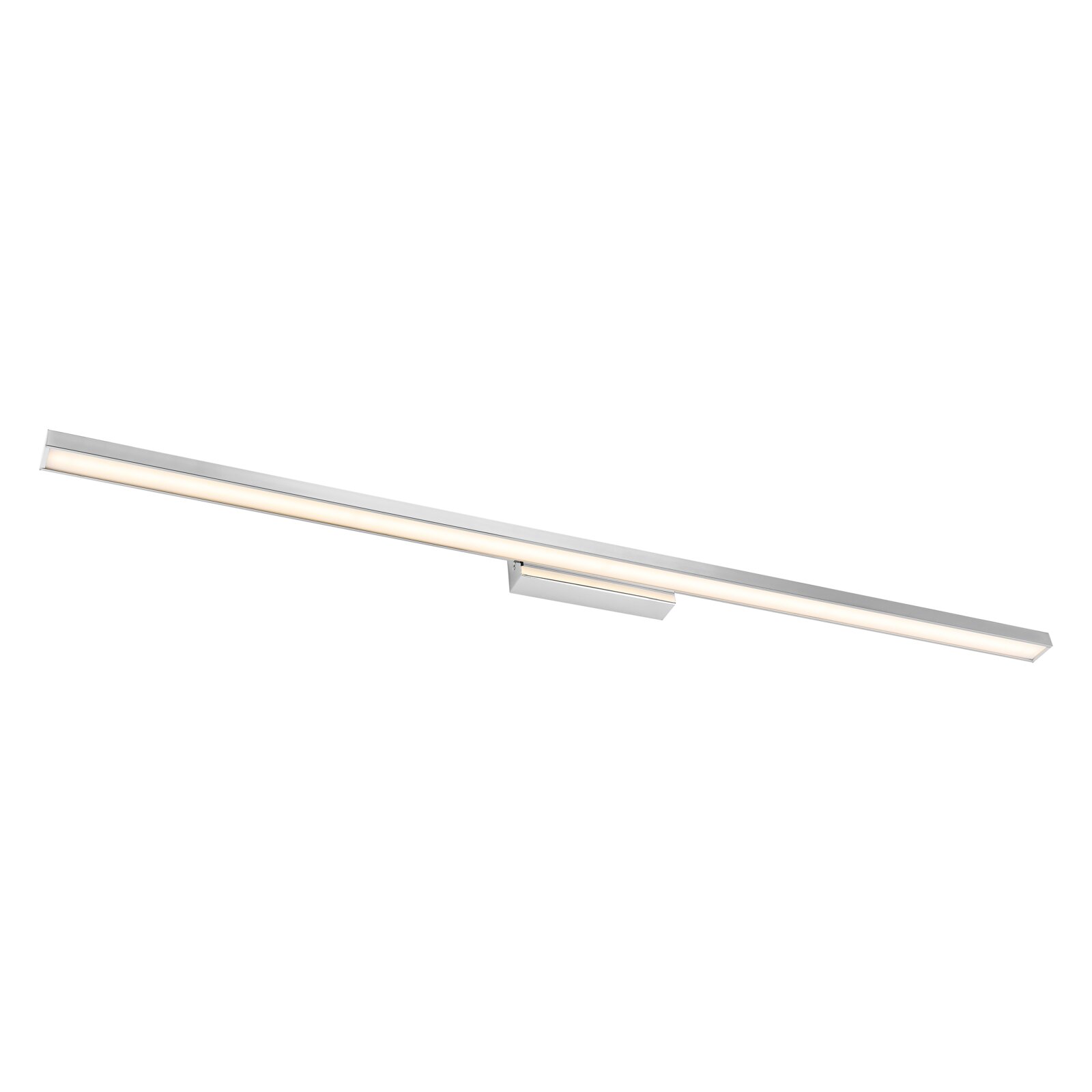Moderne led-wandlamp in zijaanzicht, slank ontwerp met gelijkmatige lichtverspreiding.