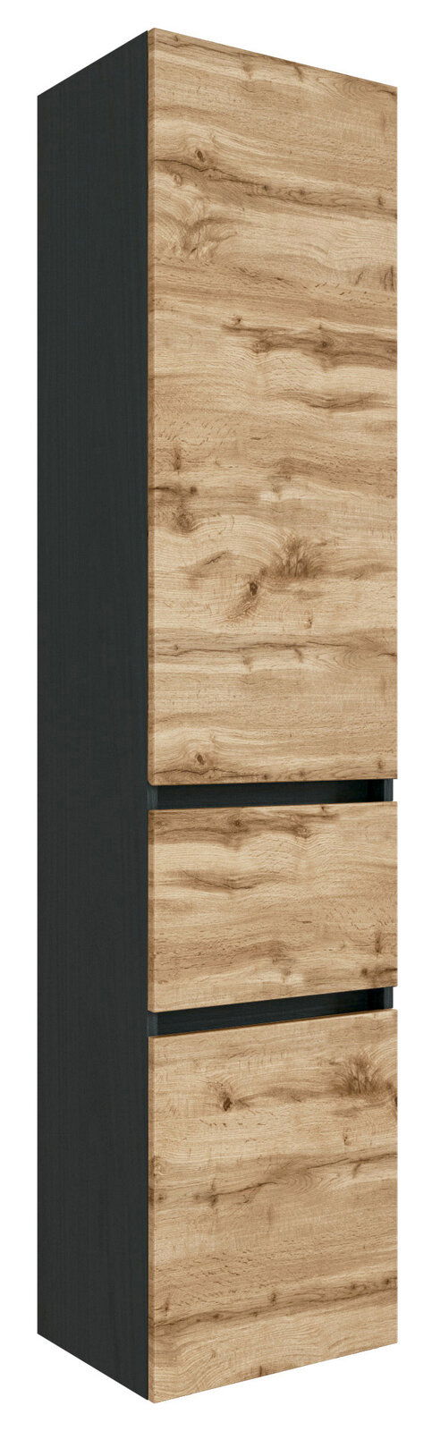 XORA Hochschrank LUCCA Hochschrank in Holzoptik mit drei Schubladen, seitliche Perspektive