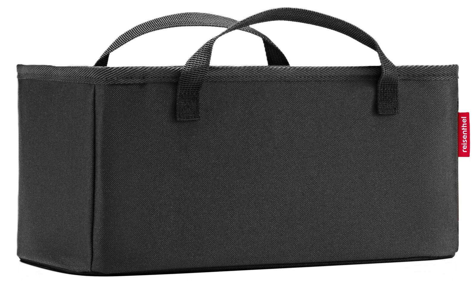 Schwarzer Organizer mit zwei Griffen, seitliche Perspektive