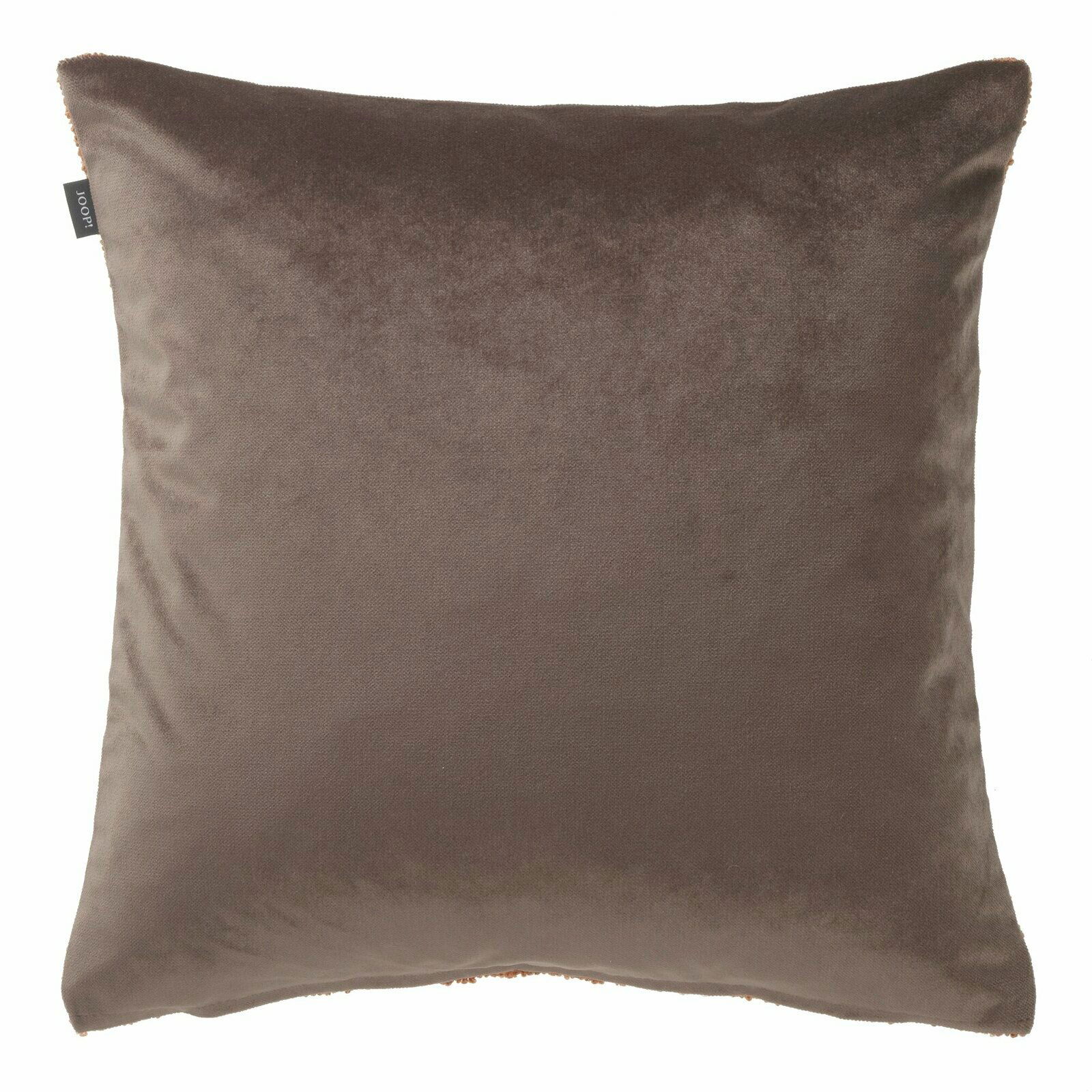 Braune Zierkissenhülle in quadratischer Form, Vorderansicht