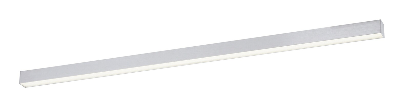 Moderne Deckenleuchte aus Aluminium in rechteckiger Form, seitliche Perspektive