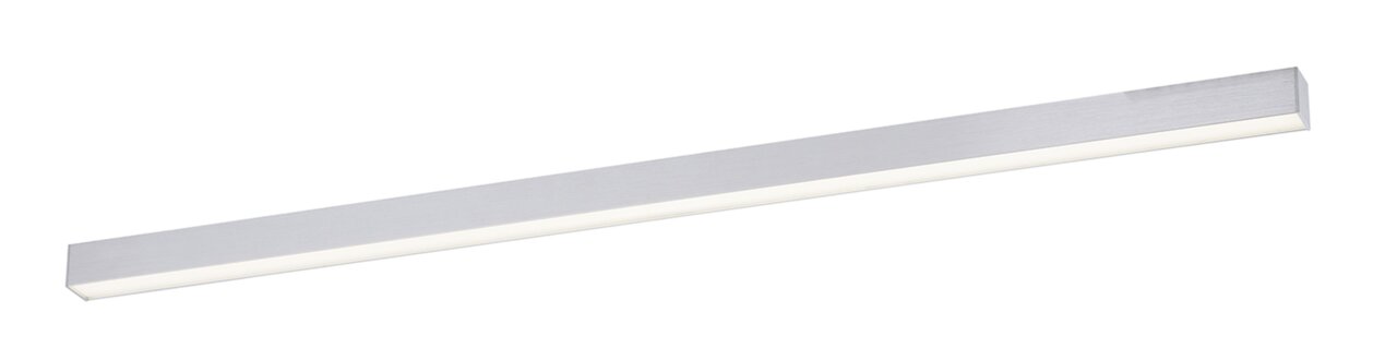Moderne Deckenleuchte aus Aluminium in rechteckiger Form, seitliche Perspektive