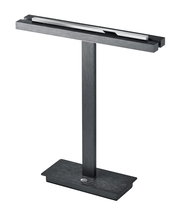 Moderne LED-Tischleuchte BEN in schwarzem Metall, seitliche Perspektive