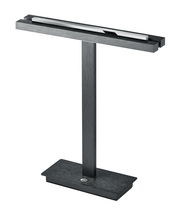 Moderne LED-Tischleuchte BEN in schwarzem Metall, seitliche Perspektive