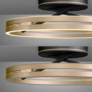 Moderne Deckenleuchte PURE Loop in Gold und Schwarz, seitliche Perspektive