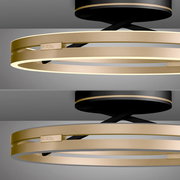 Moderne Deckenleuchte PURE Loop in Gold und Schwarz, seitliche Perspektive
