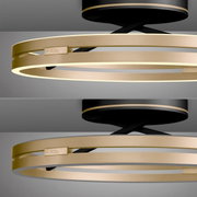 Moderne plafondlamp PURE Loop in goud en zwart, zijaanzicht
