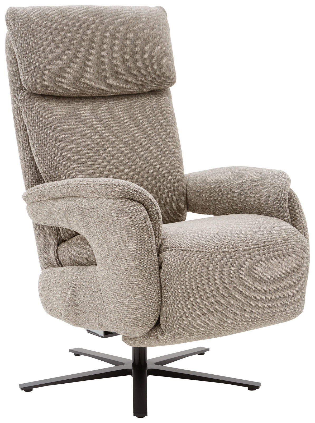 Dieter Knoll Fernsehsessel VARO STYLE LAZYLINE Beiger Fernsehsessel Dieter Knoll VARO STYLE LAZYLINE mit schwarzem Drehfuß, seitliche Perspektive