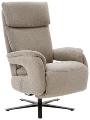 Beiger Fernsehsessel Dieter Knoll VARO STYLE LAZYLINE mit schwarzem Drehfuß, seitliche Perspektive