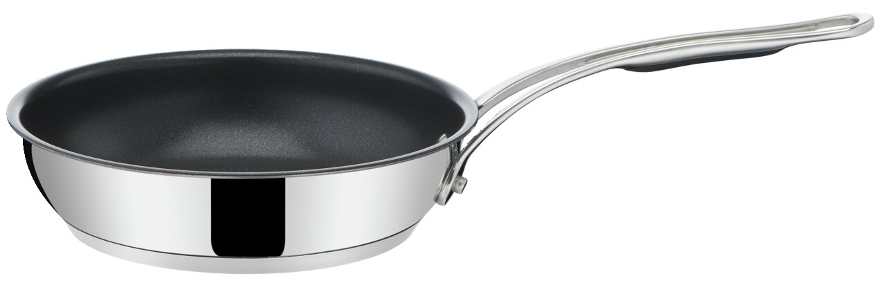 Tefal Bratpfanne Jamie Oliver Cook Silberne Bratpfanne Jamie Oliver Cook 2, seitliche Perspektive