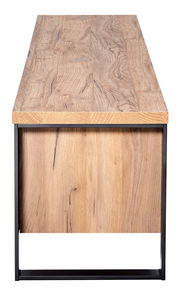 TV-Lowboard aus Holz mit Metallrahmen, Ansicht von der Seite