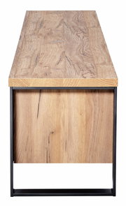 TV-Lowboard aus Holz mit Metallrahmen, Ansicht von der Seite