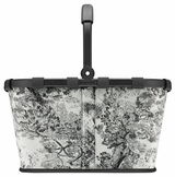 Carrybag mit schwarz-weißem Baum-Muster, seitliche Perspektive