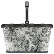 Carrybag mit schwarz-weißem Baum-Muster, seitliche Perspektive