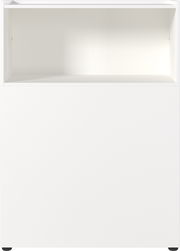 Weißer Raumteiler mit offenem Fach, Frontalansicht