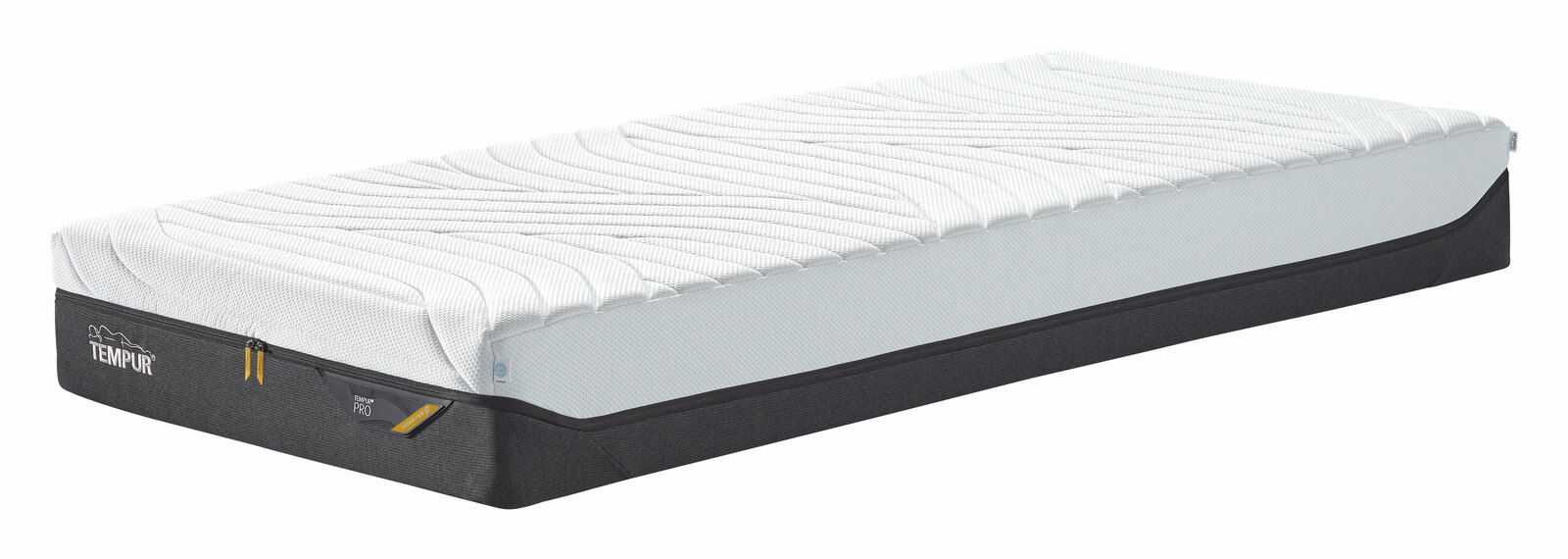 TFK-Matratze 90x200 cm mit festem Hybridkern, seitliche Perspektive