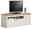 Hom´in TV-Lowboard CAMRON TV-Lowboard CAMRON in heller Holzoptik mit Fernseher und Dekoration, frontale Perspektive