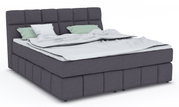 Boxspring DOWNTOWN met donkere stoffen bekleding en hoog hoofdeinde, zijaanzicht