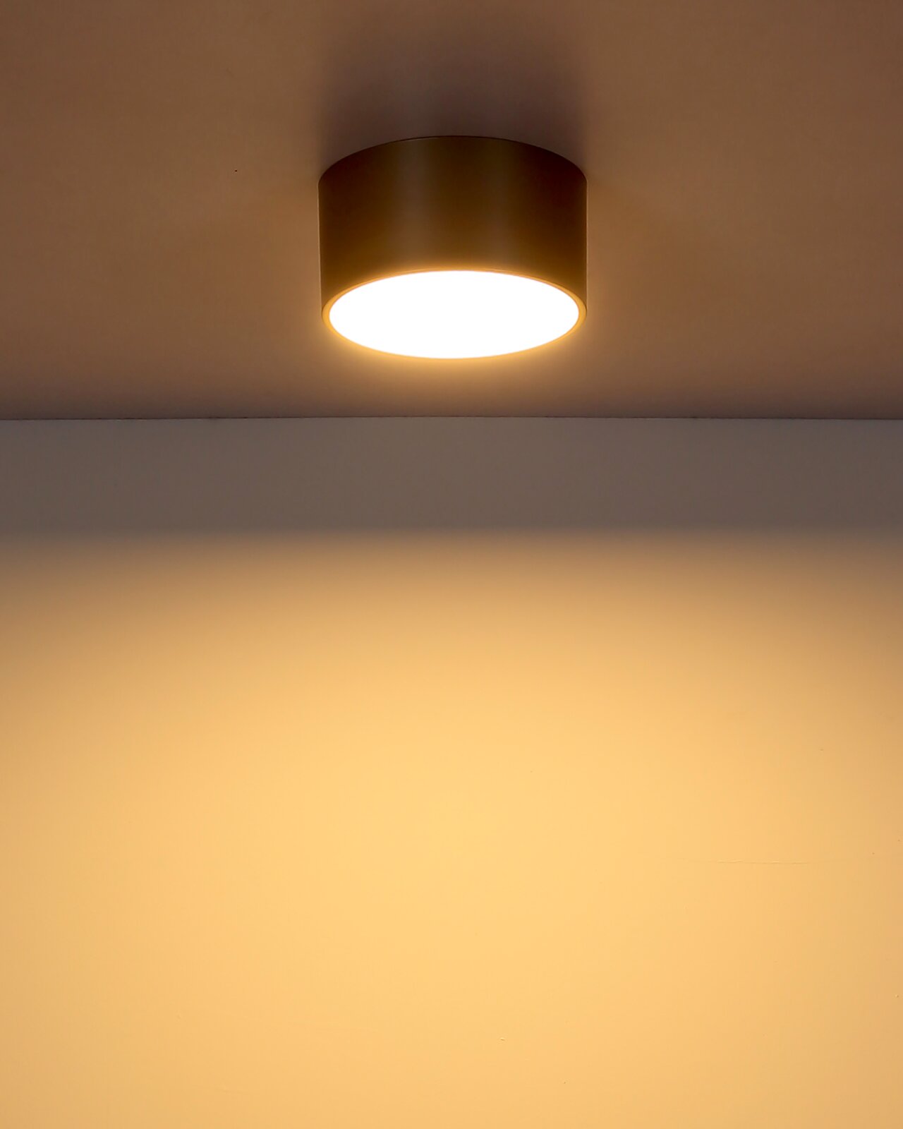 Globo Lighting Plafondlamp BERTHOLD Moderne plafondlamp van Globo Lighting, model BERTHOLD, in cilindrische vorm, gezien van onderaf, met een warme lichtuitstraling.
