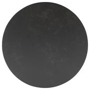 Runde Tischplatte in schwarzer Farbe, Draufsicht